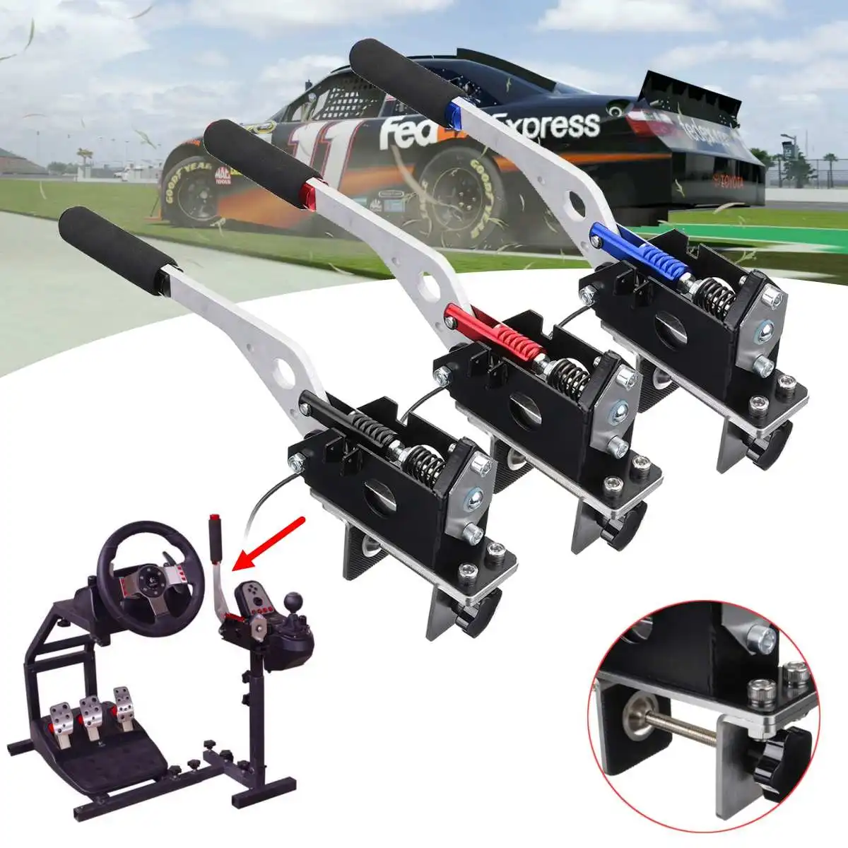 

USB Handbrake SIM PC Windows W/Clamp for Racing Games G25/27/29 T500 FANATECOSW DIRT RALLY