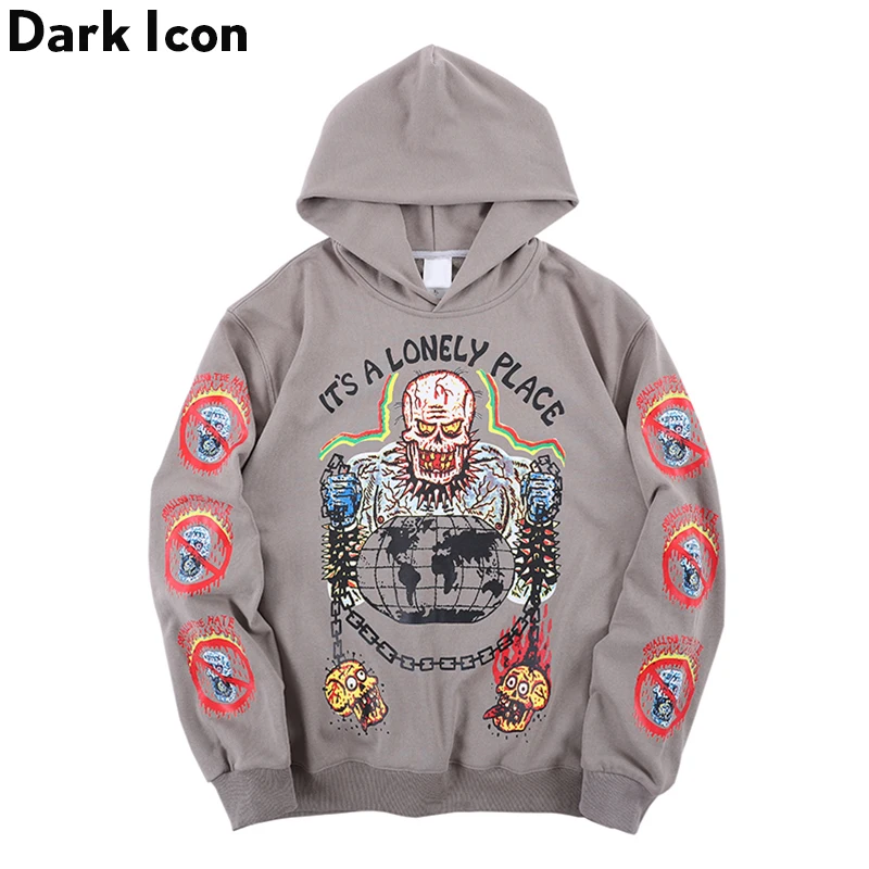 Мужская толстовка с принтом скелета Dark Icon Новинка осени 2019 худи в стиле хип хоп