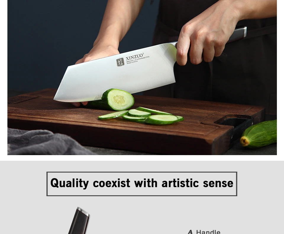 XINZUO 7,8 ''кухонный нож для нарезки, нож из нержавеющей стали, инструмент для приготовления пищи, острый нож для овощей, нож с черной ручкой