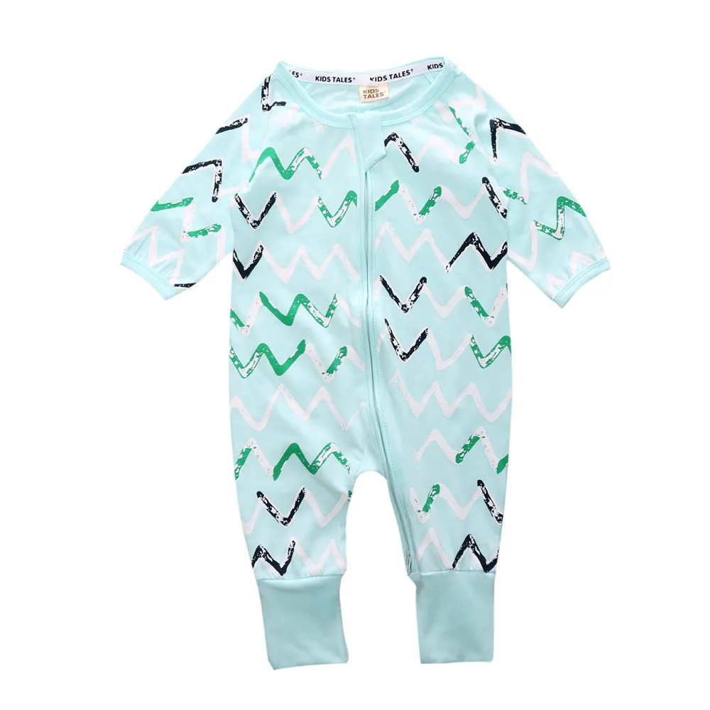 Kids Tales baby boy one-piece romper cotton o-neck long sleeve geometric print unisex new born baby  jumpsuit overalls