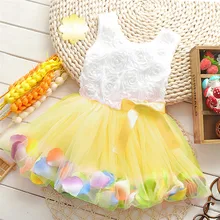 2018 new bowknot girl party dress baby birthday tutu dresses flowers lace baby vest baptism dresses