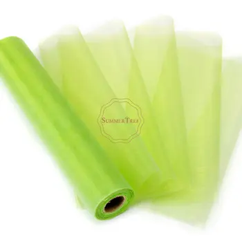 

5 Rolls 25M x 29CM Light Green Sheer Organza Roll Fabric DIY Wedding Party Chair Sash Bows Table Runner Swag Decor