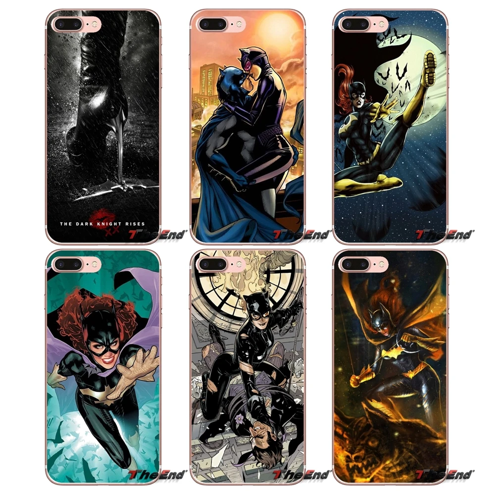 Мягкий чехол для мобильного телефона Catwoman Batgirl с Бэтменом Apple iPhone X 4 4S 5 5S SE 5C 6 6S 7 8
