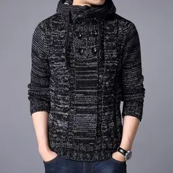Сплошной толстый свитер с капюшоном куртки мужские свитера мужская повседневная Корейская версия Тонкий Толстые зимнее шерстяное пальто