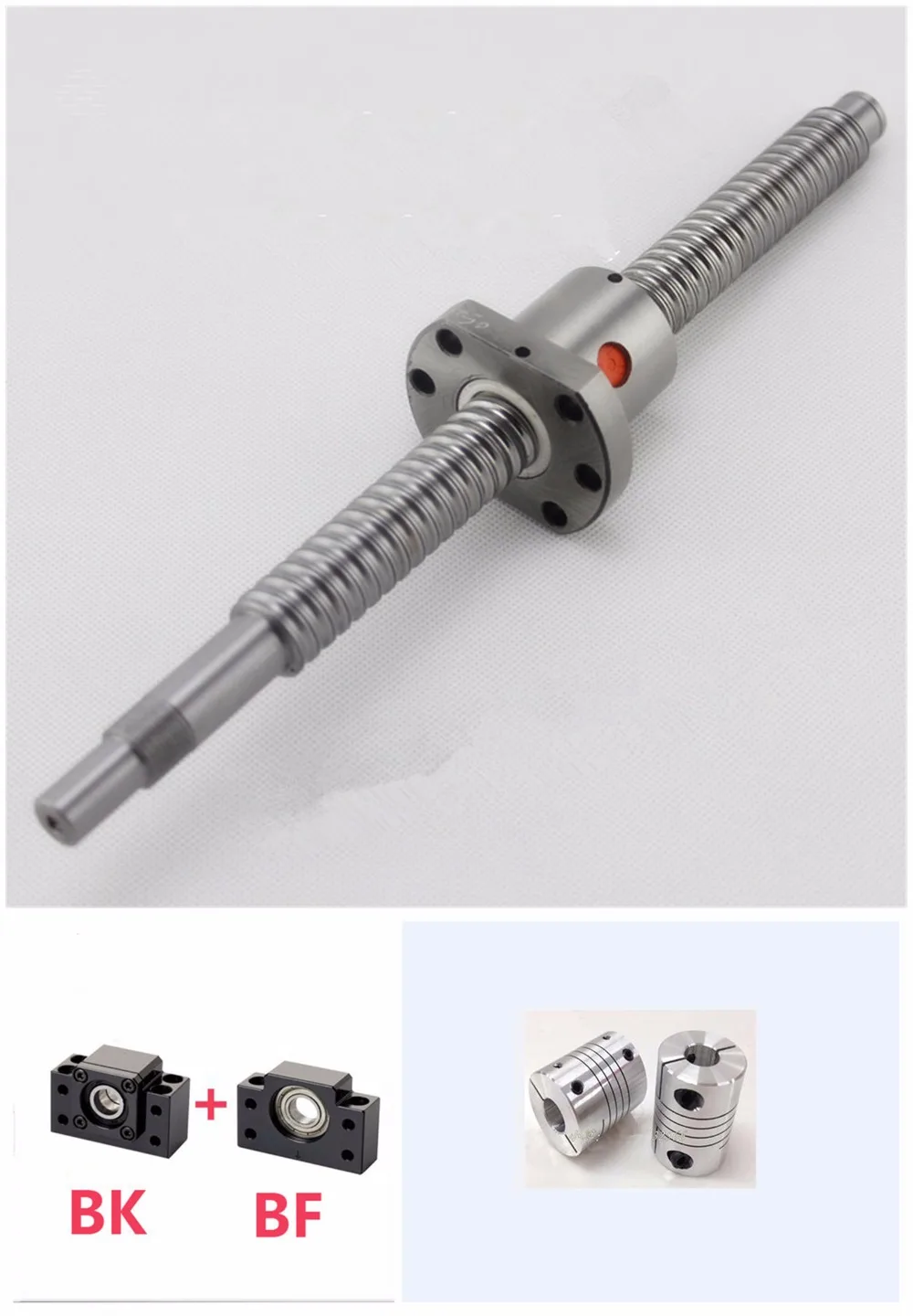 

SFU1204 Series Ball Screw L200mm To L850mm Ballscrew With Single Ball Nut C7+BK/BF10 + 2pcs 6.35 x 8mm couplers