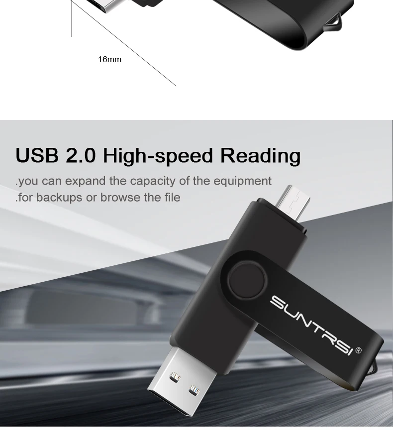 Suntrsi OTG USB флеш-накопитель 128 Гб Тип C флеш-накопитель usb 64 ГБ флеш-диск металлический 16 Гб для смартфона/планшета/ПК