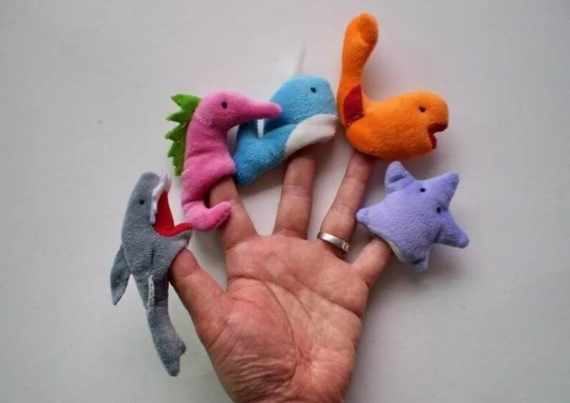 5 Plush 10kinds Ocean Animals Finger Puppets