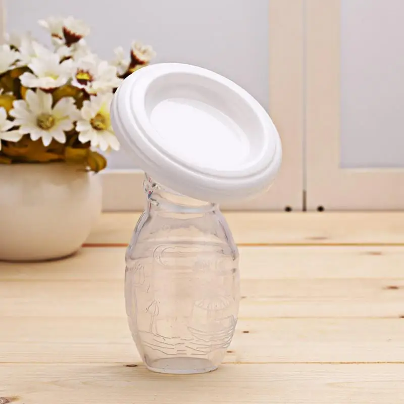 None Silicone Breastfeeding Manual Nursing Strong Suction Reliever Breast Pumps Feeding Milk Sucking Bottle - Цвет: white