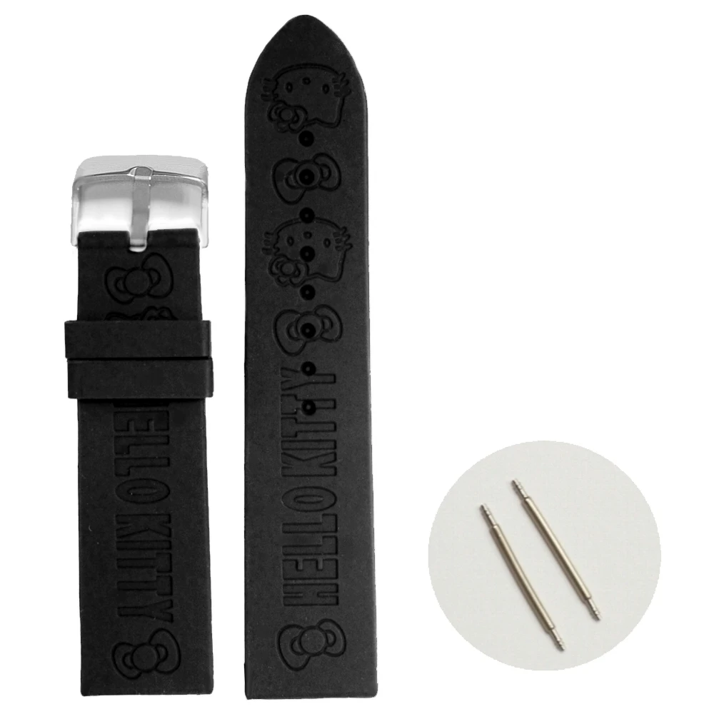 

24mm Black Color Cartoon Cat Silicone Jelly Rubber Ladies Gilrs Lovely Cute Watch Band Strap WB1085A24JB