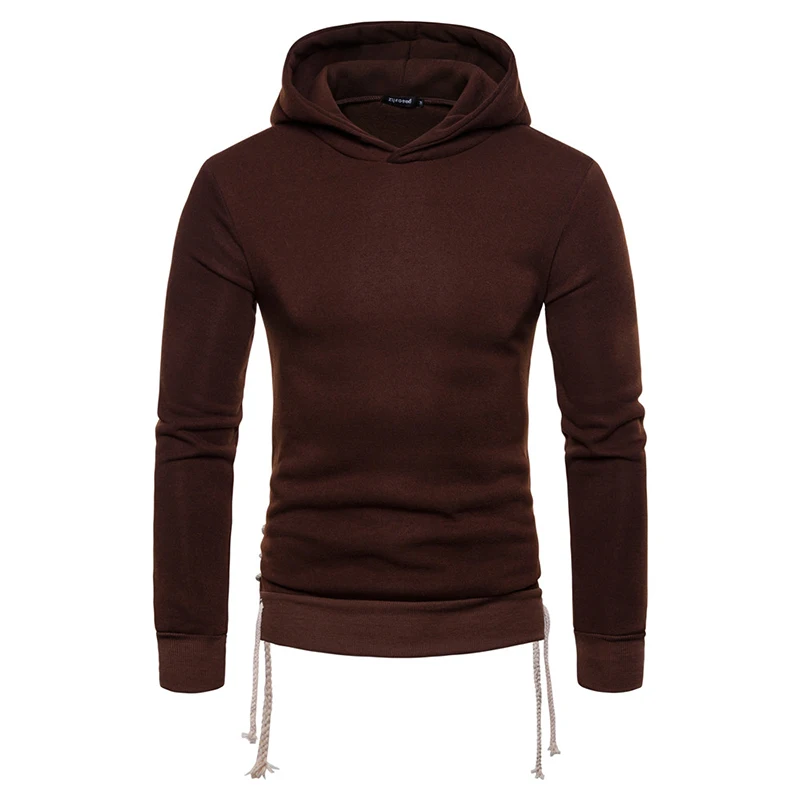 2018 New men fashion slim long sleeved Hooded T shirt personality ...