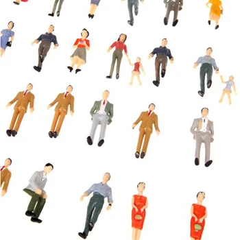 

50pcs G Scale 1:30 Mix Painted Model People Train Park Street Passenger Figures