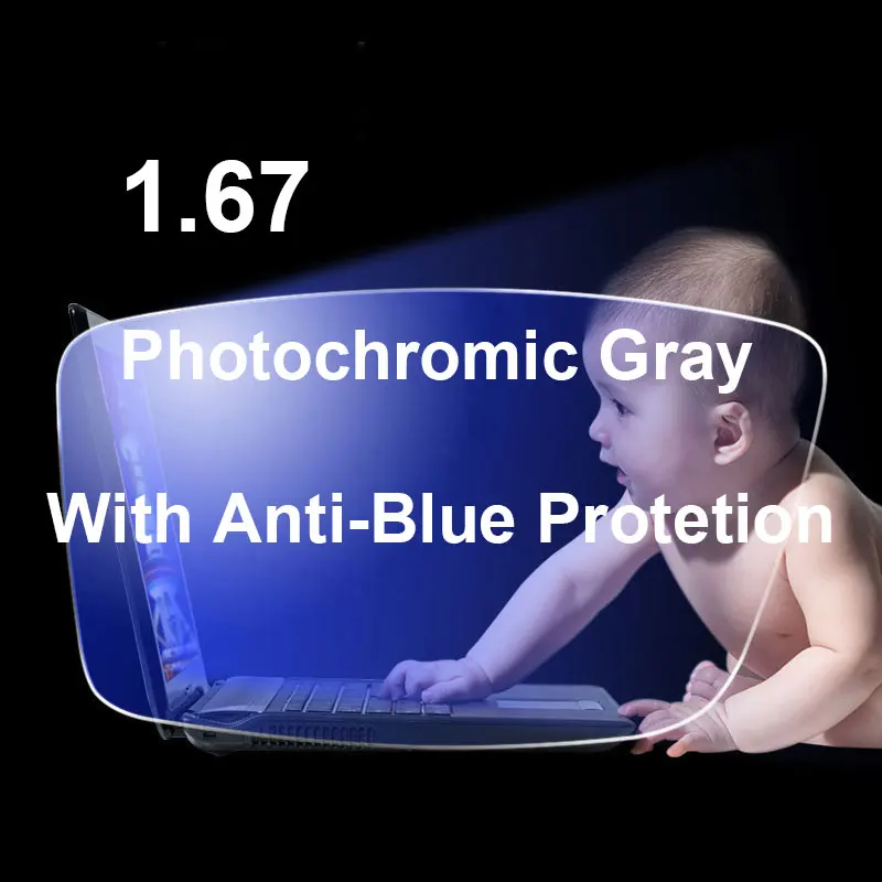 1.67 Photochromic Gray Lenses with Anti 