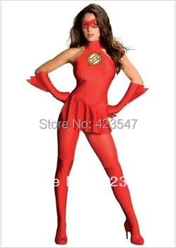 

Red & yellow lycra, Justice League Costumes Halloween costumes costume Dwyane The Flash Female Version Spandex Superhero Costume