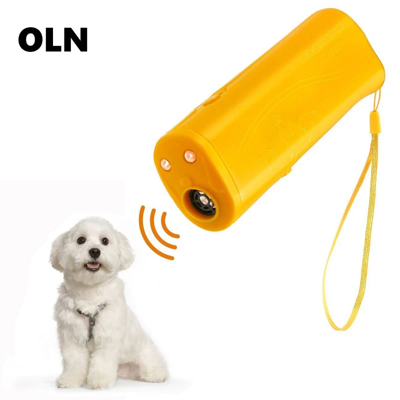 

OLN 3 in 1 Dog Bark Stop Repeller Handheld Ultrasonic Dog Repeller Anti Bark Control Anti Barking Device with LED Flashlight