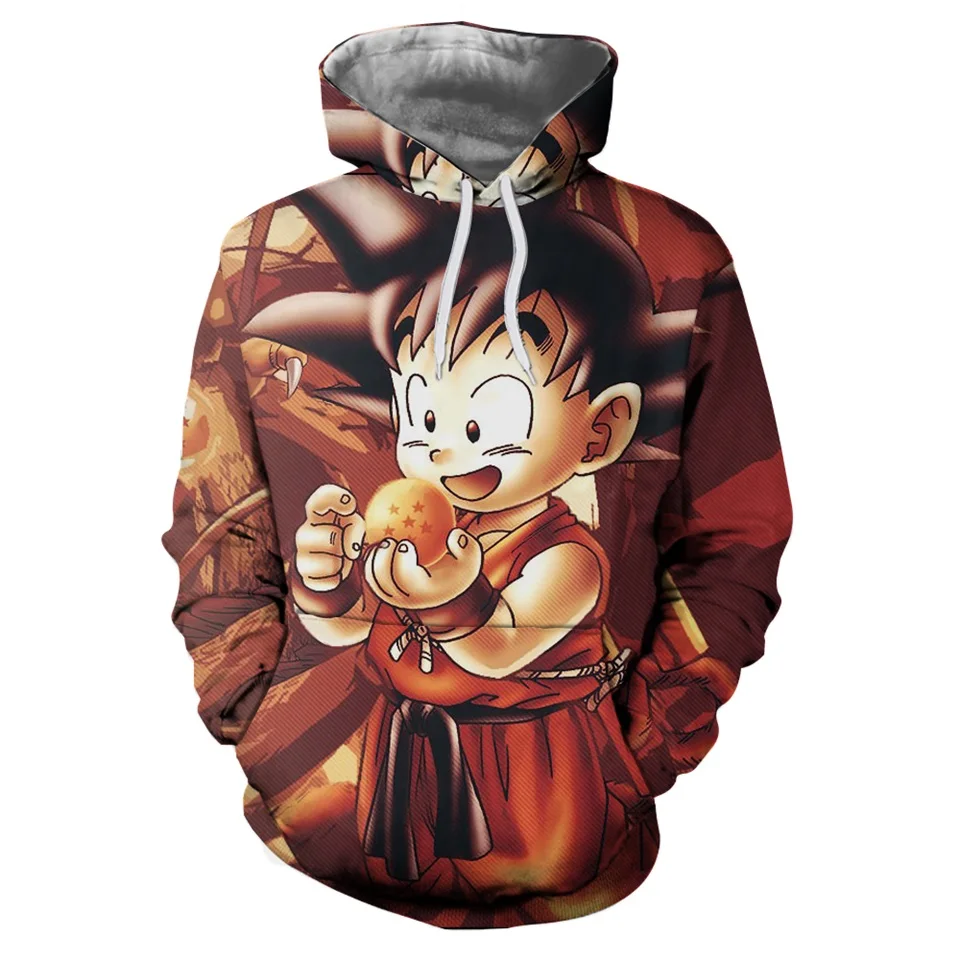 Women Men 3D Sweatshirt Anime Dragon Ball Z Goku kid Print Hoodie Pullover S-5XL