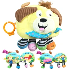 Baby Cartoon Dog Deer Rattles Plush Cloth Book Children Durable Learning Cloth Book Animal Clothes Book Early Education Toy DS19