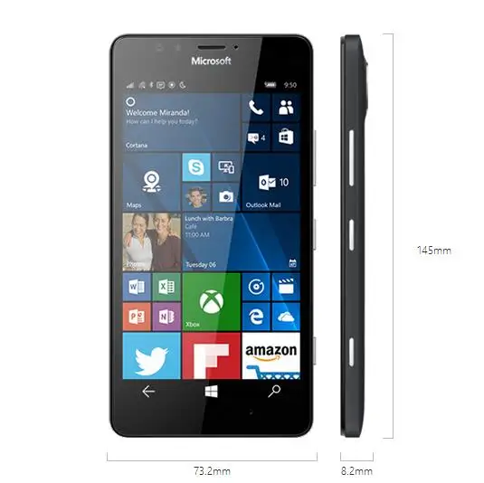 Разблокированный Lumia 950 Nokia microsoft 3 ГБ ОЗУ 32 Гб ПЗУ Windows 10 мобильный телефон 4G LTE GSM 5,2 ''wifi gps Hexa Core