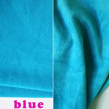 

Blue Cotton Polyester Velour Knit Fabric Luxurious kid Wear Super Soft Extra Plush Stretchy 60" Wide Sold By The Yard