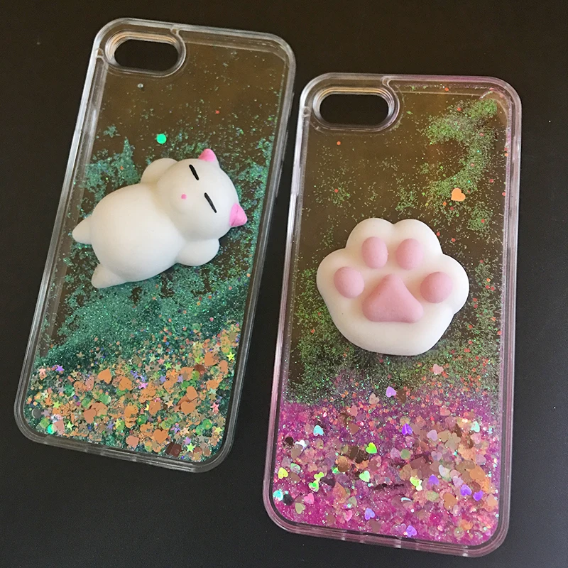 Case for iPhone X 6s 5 SE Case 3D Soft Silicone Cat Squishy Kneading Silicon TPU Phone Case Cover for iPhone 6P 7P 7 8P (26)