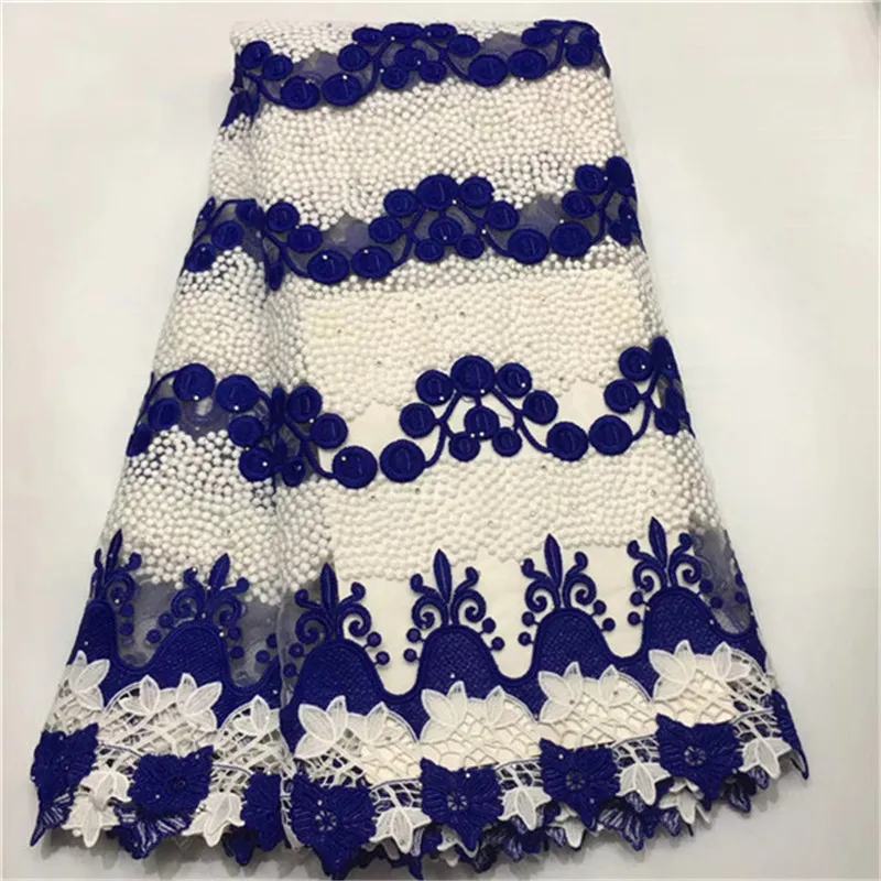 

White African lace fabric 2019 high quality lace Embroidery Guipure French Lace Fabric With Stones For Women dress