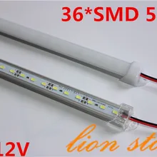5 шт.* 50 см с фабрики 50 см DC 12 В 36 SMD 5630 Светодиодный жесткий светильник для светодиодной ленты с алюминиевым корпусом U+ чехол для ПК