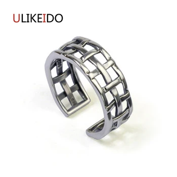 

100% Pure 925 Sterling Silver Jewelry Woven Hollow Out Rings Wide Version Men Signet Ring For Women Special Christmas Gift 1071