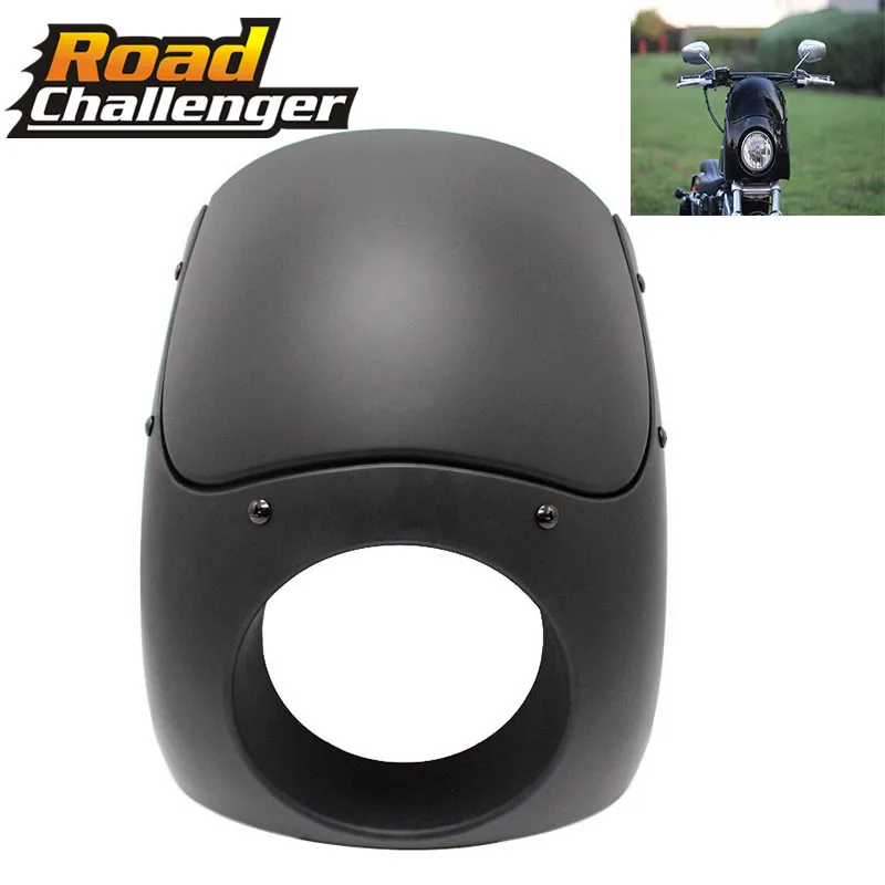 

For Harley Sportster XL 883 Dyna Street Glide Motorcycle Burly Outlaw 5-3/4" Headlight Fairing Windshield 35-49MM Fork Tubes