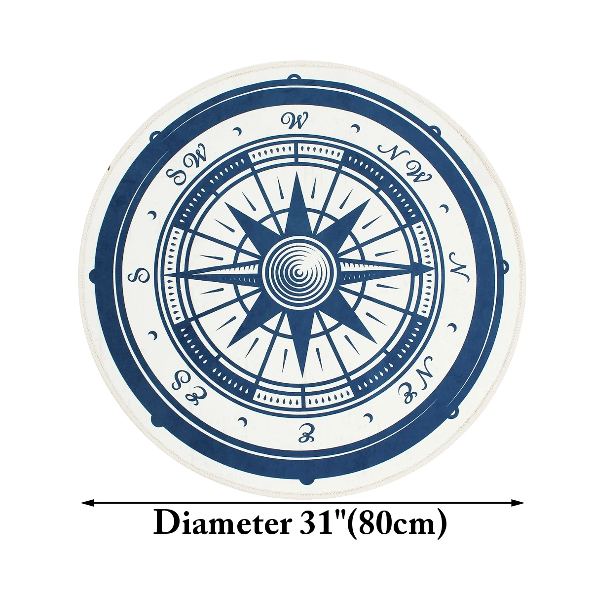 Домашний текстиль круглый дверной коврик, напольный коврик, винтажный морской Противоскользящий полиэфирный ковер для детей, ванной комнаты, гостиной, напольный ковер - Цвет: 80cm