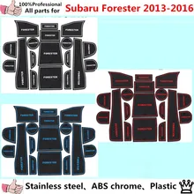 car inner Groove Gate Slot Armrest Storage Rubber non-slip mats inner door pad/cup for Su6aru Forester 2013 2014 2015 2016