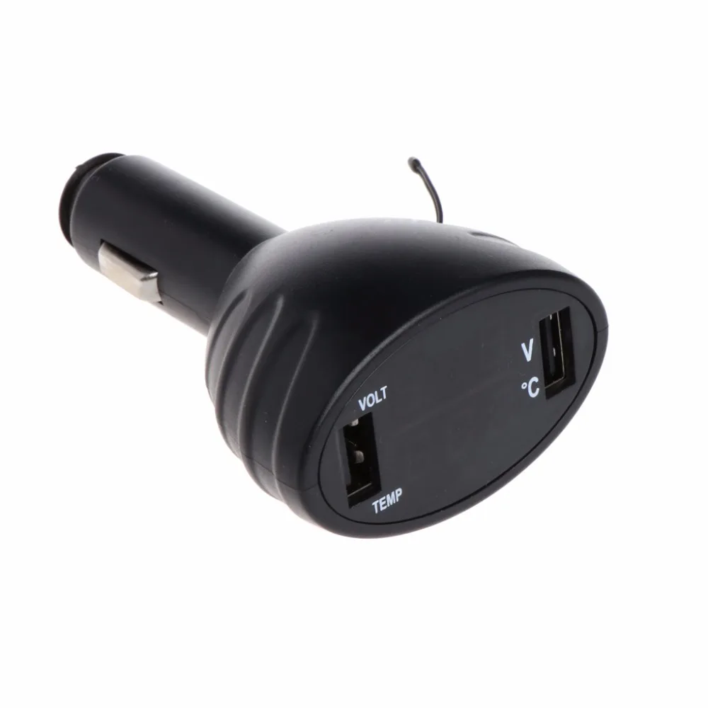 

Car Digital LED Thermometer Voltmeter Auto USB Charger Battery Monitor Temperature Gauge