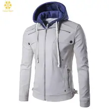 Мужские осенние зимние повседневные кожаные куртки черные белые с синими пальто с капюшоном мужской бейзер пиджак толстовка бренд Calipso Ogygia