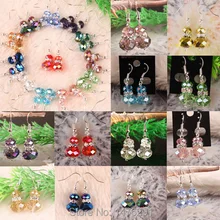 Разноцветные красивый хрустальный стеклянные бусины Серьги 12 пар