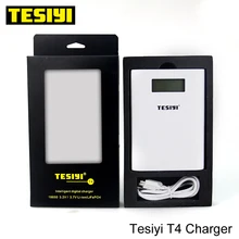 tesiyi T4 18650 батарея Зарядное устройство Мощность банк tesiyi T4 Смарт Цифровое зарядное устройство извилистый е сигалреты для 3,7 v 18650 литиевая батарея