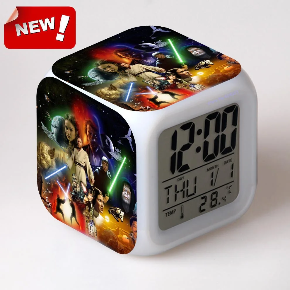 The Force Awakers Звездные войны будильник цифровые Klokken электронные настольные часы Relogio De Mesa Wake Up Light Пластиковые - Цвет: 6 clock