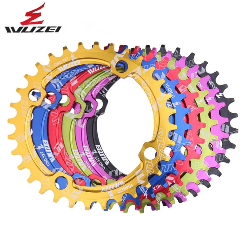 

WUZEI single speed system Crankset Chainwheel Ring Narrow Wide chainring 104BCD Round 32T 34T 36T 38T For 11s 10s 9s 1*11 Parts