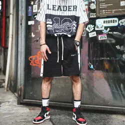 Высокое качество 2019 Новые поступления боковые полосы шорты мужские хип-хоп Уличная одежда летние хлопковые повседневные свободные шорты