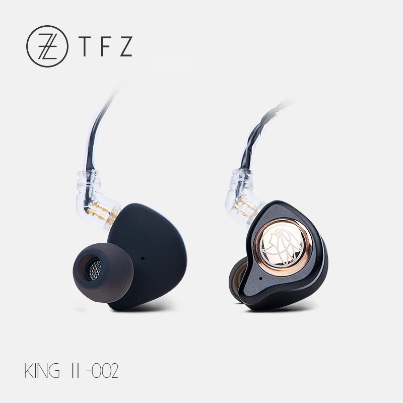 TFZ KING II 2nd Dynamic Graphene Driver HiFi наушники-вкладыши монитор IEM с 2pin 0,78 мм съемный кабель KINGii разъем 3,5 мм - Цвет: Черный