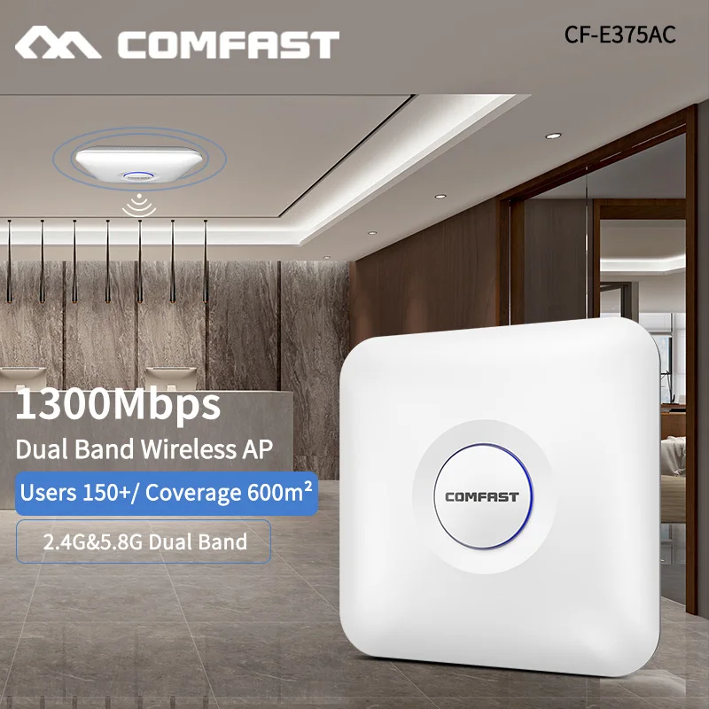 802.11AC 2 4 + 5 8G двухдиапазонный 1300 Мбит/с потолочный кронштейн * гигабитный Ethernet порт
