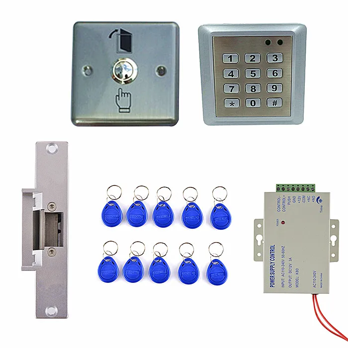 

Waterproof RFID Reader Access Control Full Kit Set + Electric Strike Door Lock + Power Supply Brand New