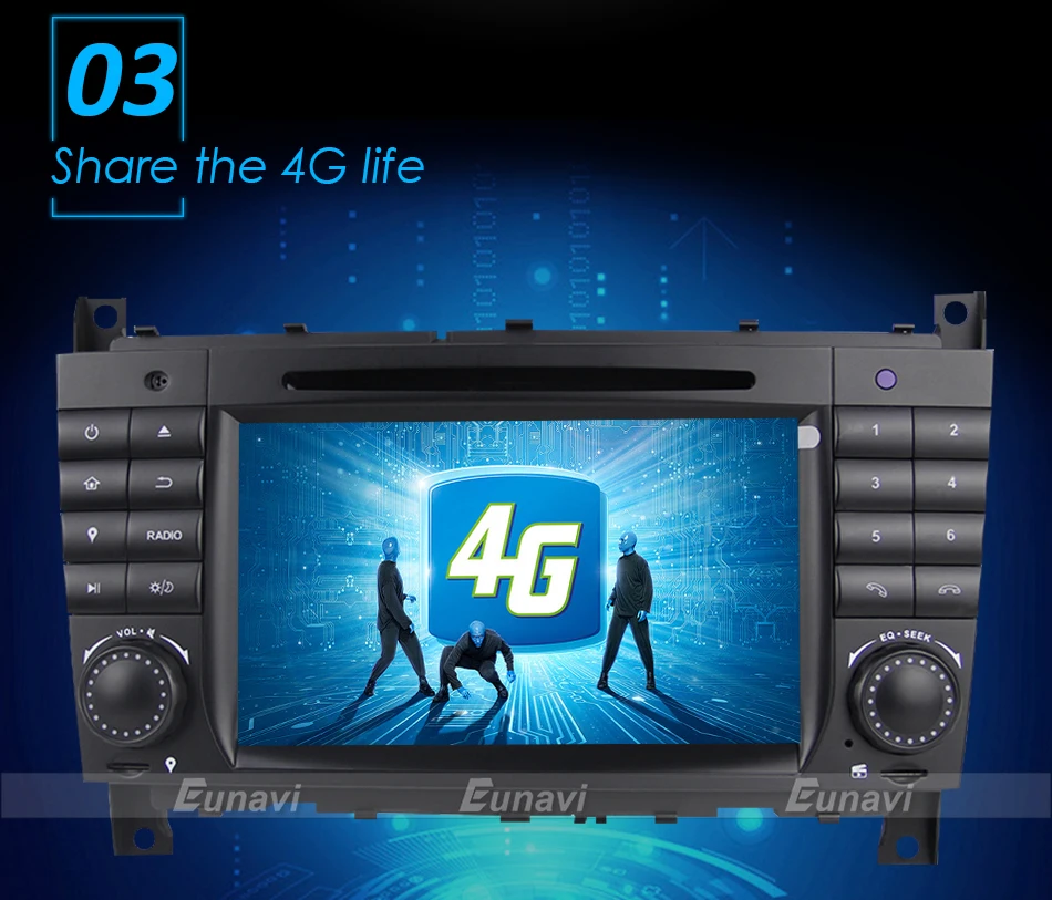 Perfect Eunavi 8 Core 2 Din Android 9 Car Dvd Player Radio GPS For C-class W203 2004 - 2007 Clk W209 2005 A-w168 1998 2002 Clk-c209 DSP 5
