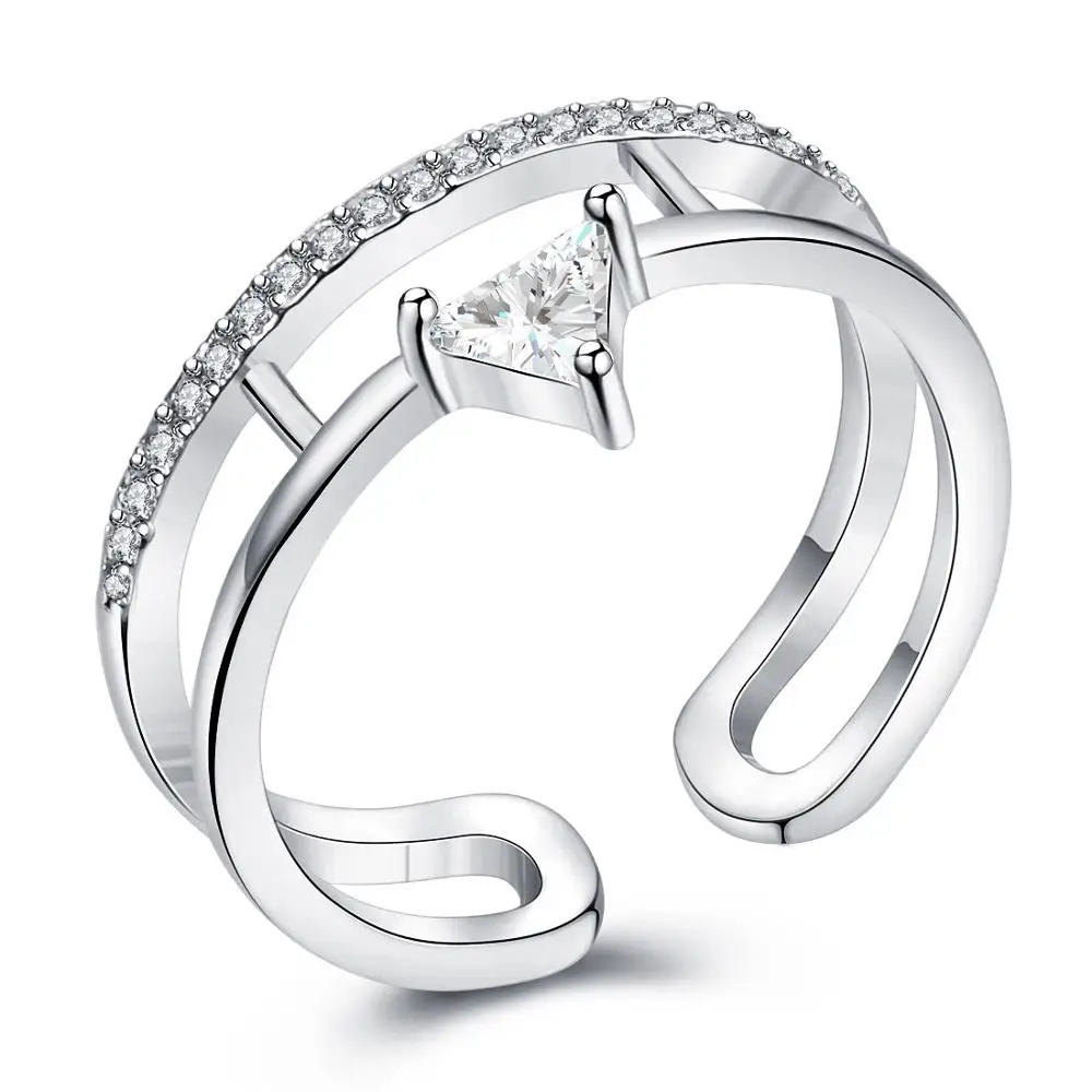 Hesiod, Новое поступление, серебряные кольца с дельфинами в виде животных для женщин, регулируемое Кристальное кольцо, ювелирные изделия для свадебной вечеринки - Цвет основного камня: 504