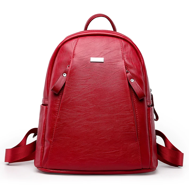Mochila Vintage 2018 para escuela estilo Preppy mujeres mochilas De Cuero Negro Mochila femenina viaje bolso Mochila