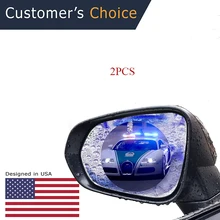 Пара автомобиля зеркало заднего вида пленка анти-туман непромокаемые зеркало заднего вида окно прозрачная нано пленка HD круг зеркало аксессуары