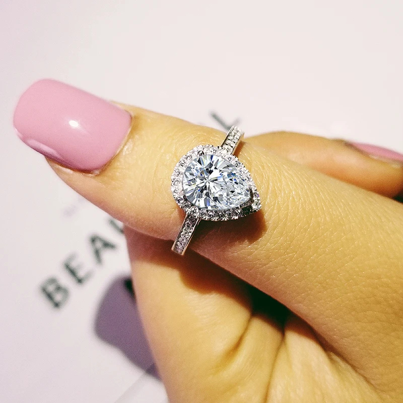 

Original Three colors Real 925 Sterling Silver Imitation Gemstone the Rings for Women Wedding anel aneis Jewelry Fashion R603S