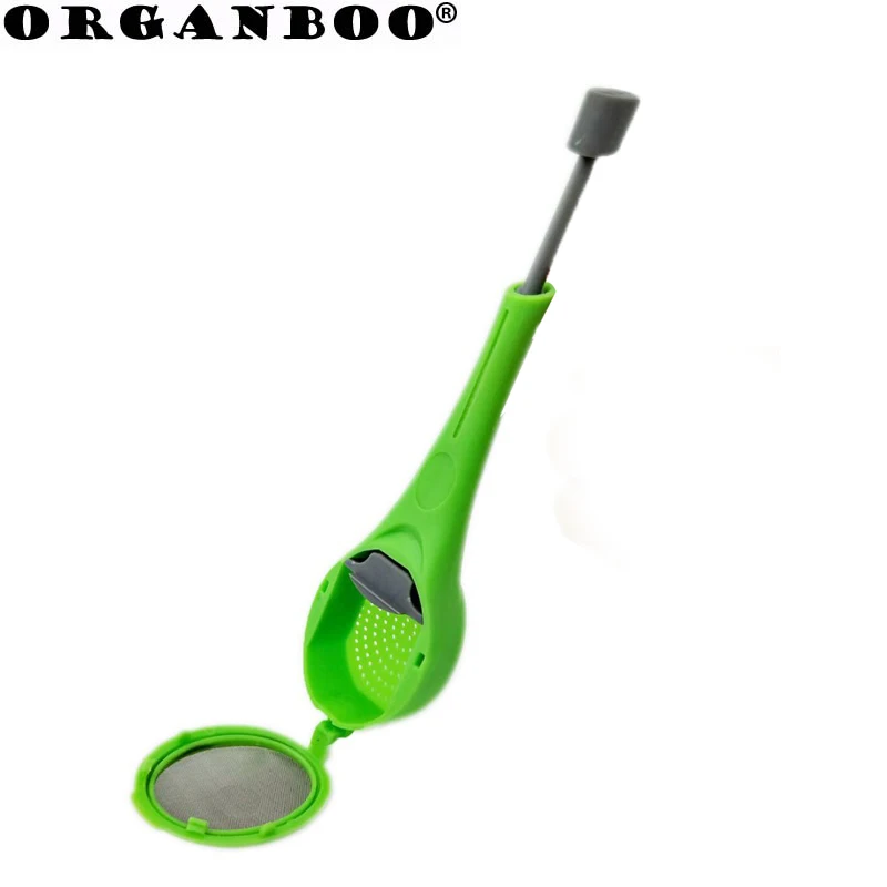 

ORGANBOO 2PCS/Set Reusable Tea bag Plastic Tea Coffee Strainer Tea Infuser Built-in plunger Quick Draining Tea Accessories