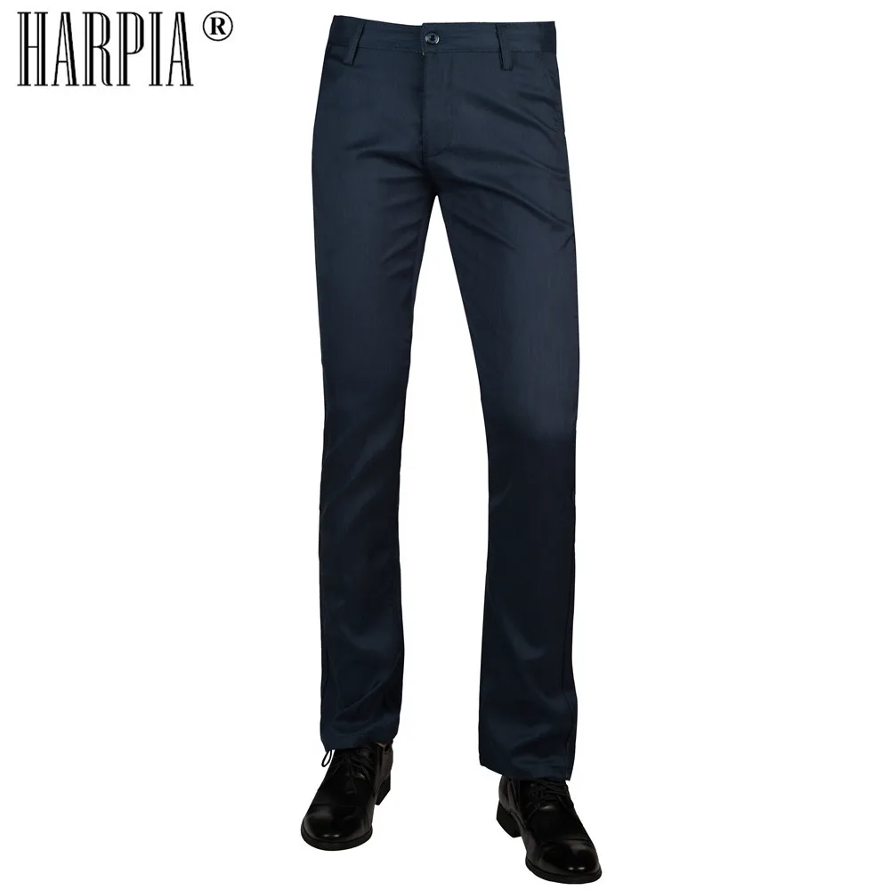 HARPIA Mens Casual Pants 2018 Autumn Male Cotton Regular Stretch Straight Trousers Man Business Black/Blue Plus Szie Full Pants