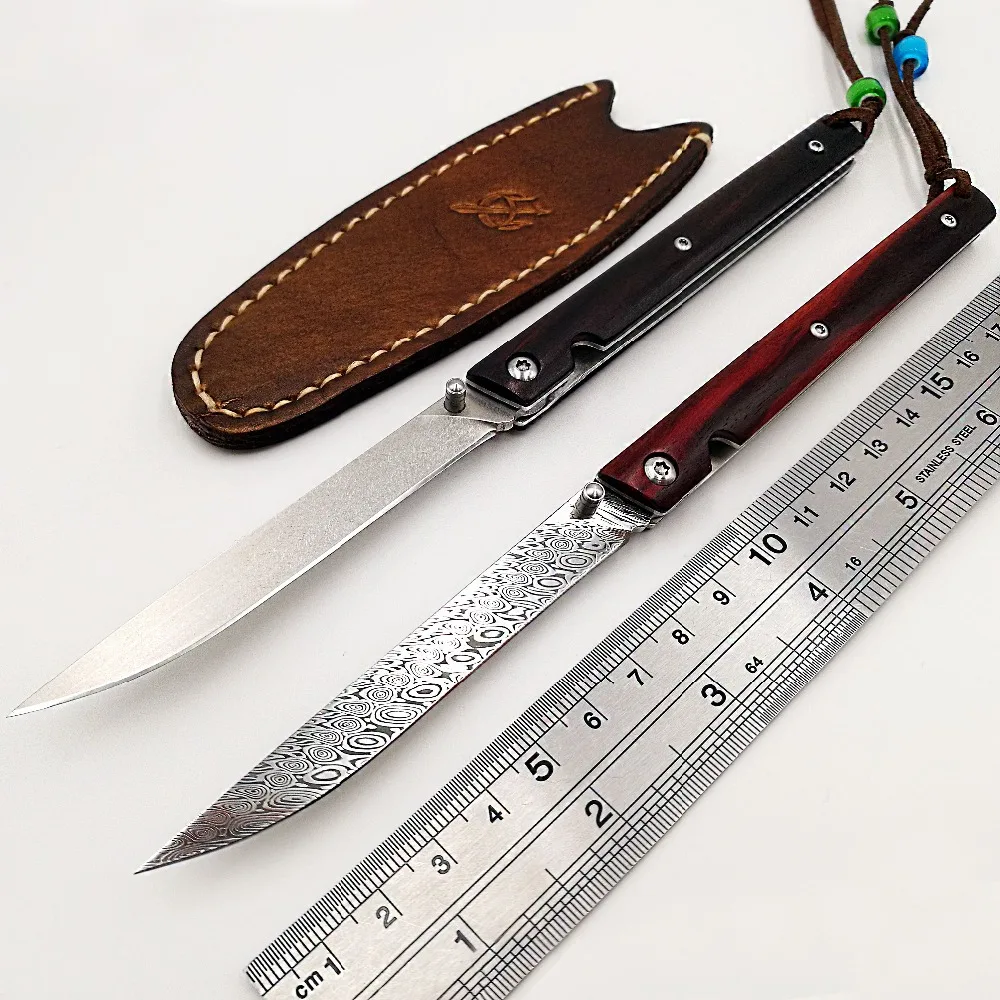 Swedish Powder Damascus Steel Folding Knife Wood Handle M390 Pocket Knives Sharp High Hardness Outdoor Mini Portable EDC Tools Swedish Powder Damascus Steel Folding Knife Wood Handle M390 Pocket Knives Sharp High Hardness Outdoor Mini Portable EDC Tools