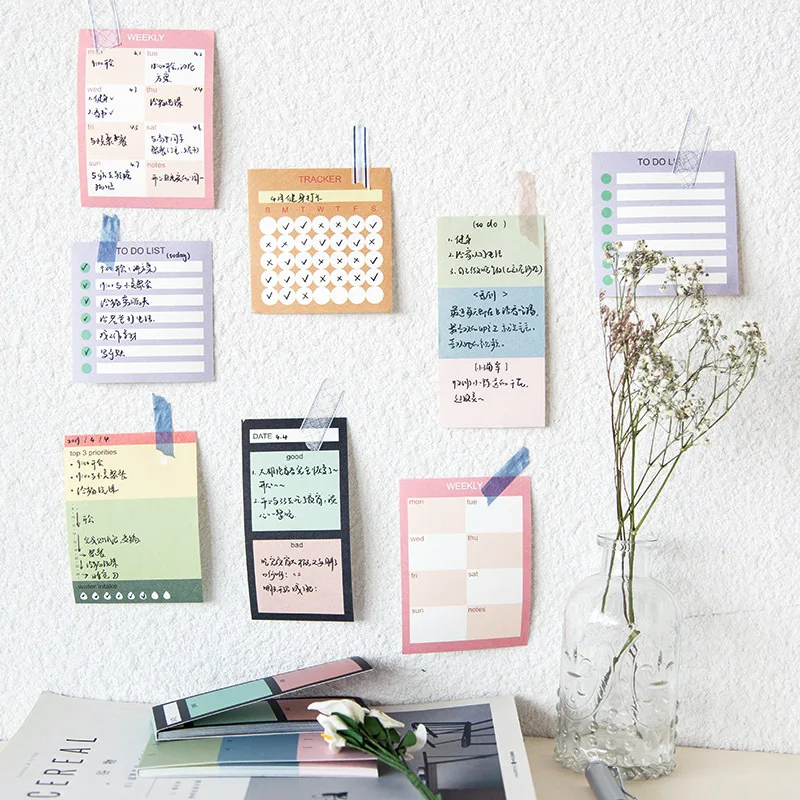 

30sheet/pack Schedule Memo Pad To Do List Cute Daily Weekly Check List Plan Note Sticky Notes Memo Pads Stick Maker