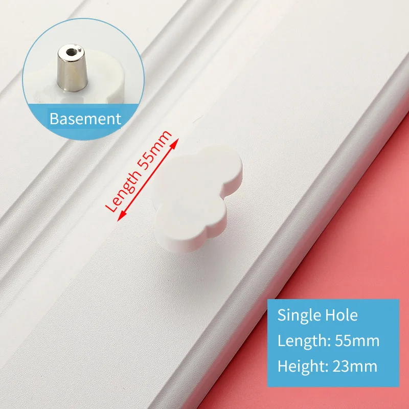 Cloud Single Hole KAK детская комната ручки для ящиков и ручки Луна Звезда мультфильм Мебельная ручка ПВХ облако дверные ручки Шкаф Тянет для детей - Цвет: Cloud Single Hole
