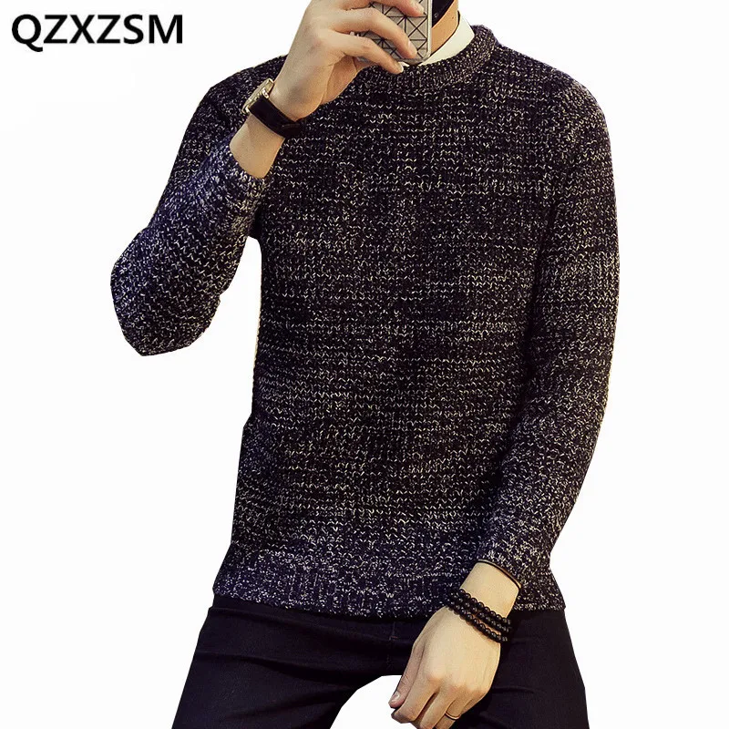QZXZSM 2017 Autumn Fashion Brand Casual Sweater Men O Neck